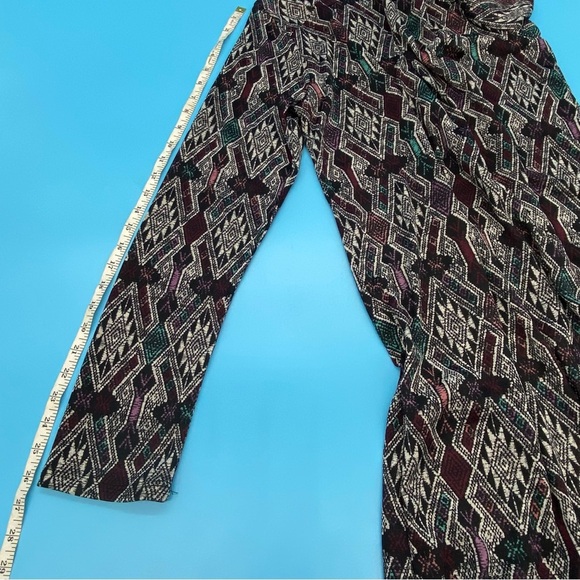 About A Girl Womens Aztec V Neck Tunic Top Button Long Sleeve Blouse Size XL - Picture 3 of 7